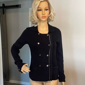 Women's Navy  Double-Breasted Jacket